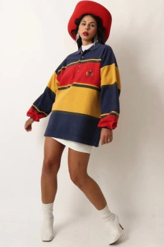 Blusa esportiva ampla bicolor