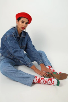 Jaqueta jeans azul classica vintage