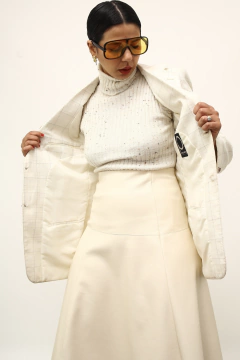 Blazer branco xadrez vintage na internet