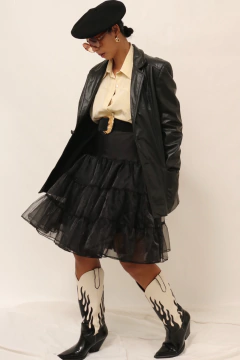 Imagem do Blazer 100 % couro preto vintage 70´s