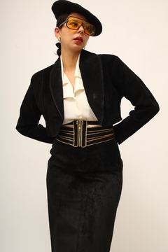Jaqueta cropped couro camurça - comprar online