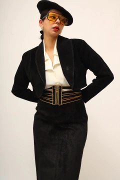 Jaqueta cropped couro camurça - comprar online