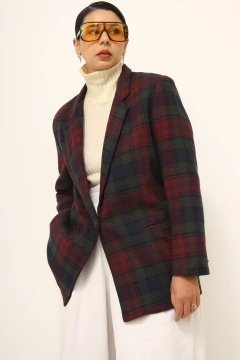 Blazer xadrez vintage roxo verde DUMAS