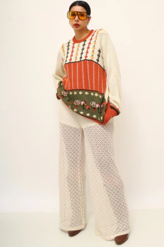 Pulover casinhas telha vintage - comprar online