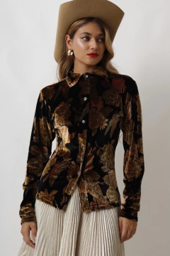 camisa veludo vintage estampa - loja online