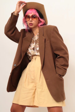 Blazer marrom 100% lã vintage - comprar online