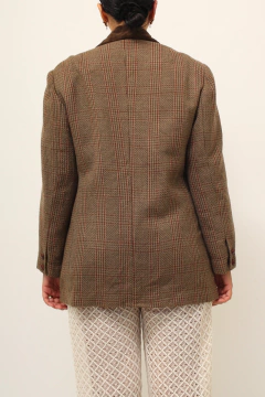 Blazer marrom Lã com gola veludo - loja online