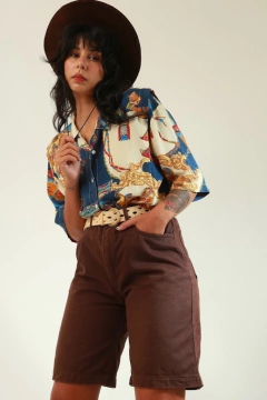 Blusa algodão estampa cavalo punho - Capichó Brechó