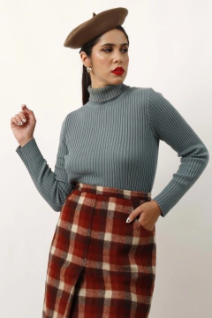 Gola alta verde mint tricot vintage - comprar online