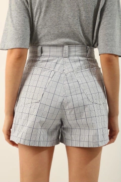 Shorts cintura alta xadrez vintage - loja online