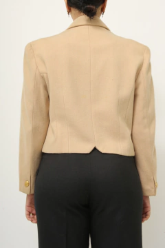 Blazer cropped bege forrado lã - comprar online
