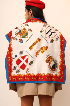 Lenço estampa cavalos vintage