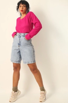 Blusa rosa manga limga atoalhada vintage - Capichó Brechó