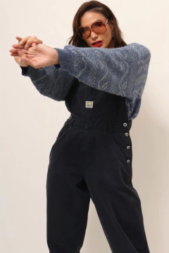 macacao jeans azul vintage - Capichó Brechó