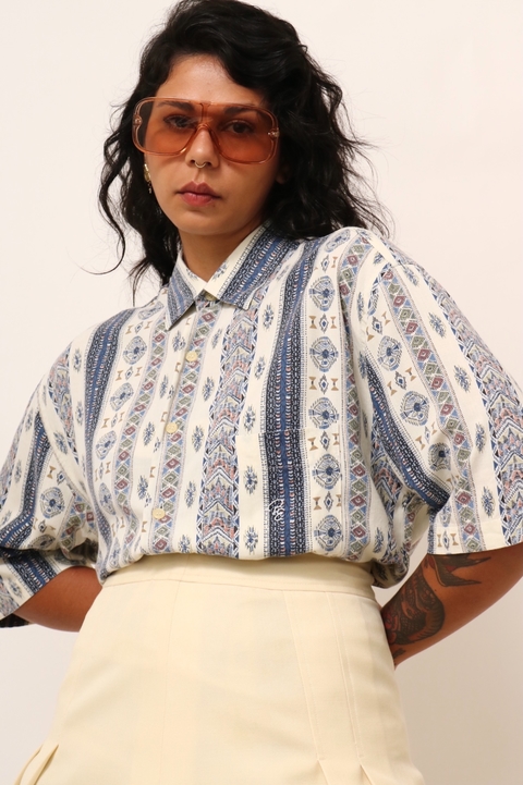 Camisa estampa PERRY ELLIS vintage