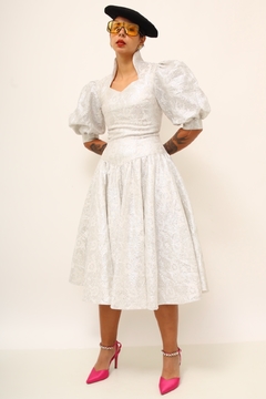 Vestido prata vintage chic 50´s - loja online