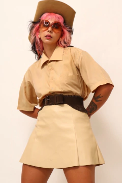 Camisa bege manga curta (American Vegas) - loja online
