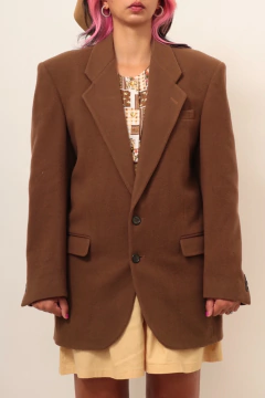 Blazer marrom 100% lã vintage - loja online
