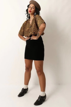 Imagem do Blusa pijama vintage detalhe estampa