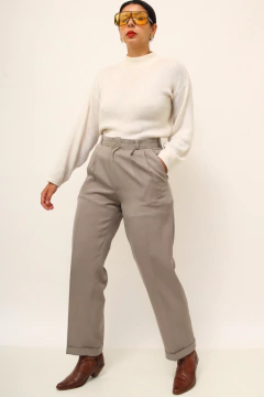 Calça cintura alta verde oliva vintage - comprar online