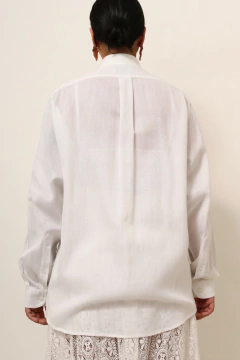 Camisa branca renda vintage frete algodão