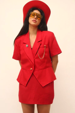 Blazer vermelho manga curta Evan Picone - Capichó Brechó