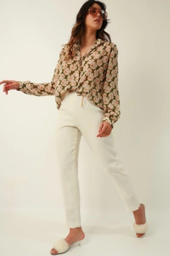Camisa floral transparencia vintage - loja online
