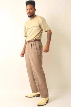 calça alfaiataria oliva cintura alta vintage - loja online