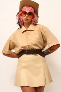 Camisa bege manga curta (American Vegas) - comprar online
