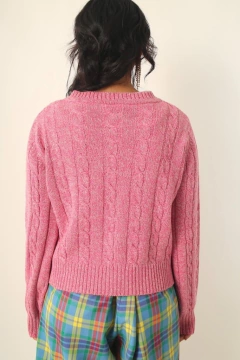 Pulover LACOSTE vintage rosa ziper - comprar online