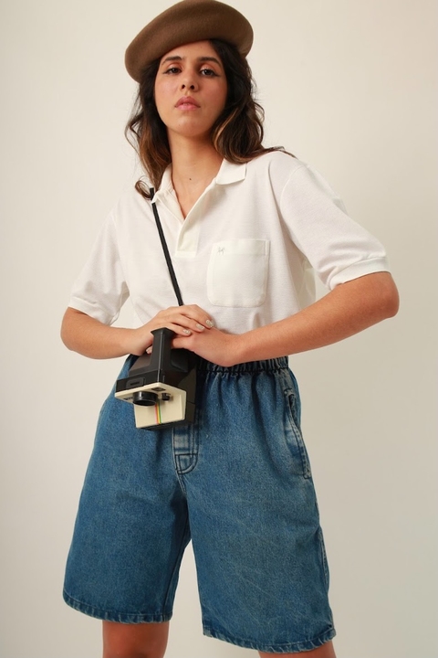 Bermunda Jeans cintura alta vintage