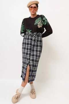 saia xadrez cintura alta amarracao - comprar online