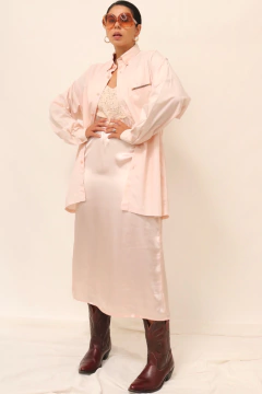 Camisa rosa via veneto manga longa - Capichó Brechó