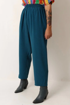 calça cintura alta verde xadrez - comprar online