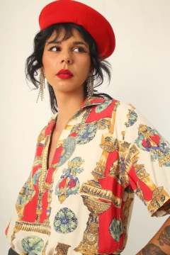 Blusa anjos bege italia vintage