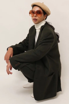 Conjunto Blazer + Calça xadrez verde vintage - loja online