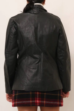 Blazer couro forrado preto vintage