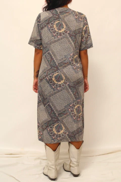 Vestido midi estampa verde - comprar online