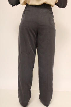 Calça cinza alfaiataria cintura alta PIERRE CARDIN - Capichó Brechó