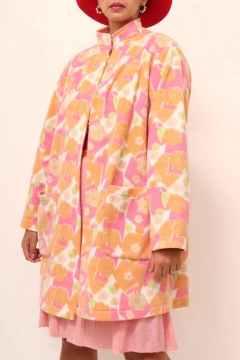 Blusa plush flores pessego vintage - comprar online
