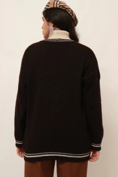 Cardigan preto urso california colorido - Capichó Brechó