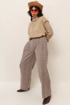 colete teicot amplo vintage bege - loja online