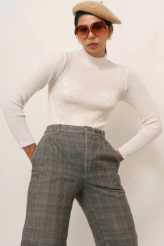 gola alta tricot branco vintage