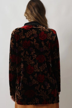 camisa veludo manga longa estampado na internet