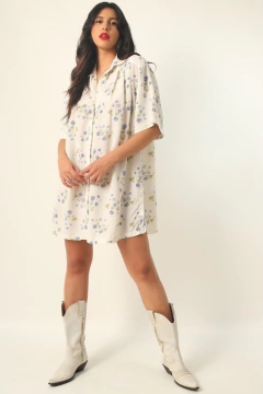 camisa floral vestido vintage