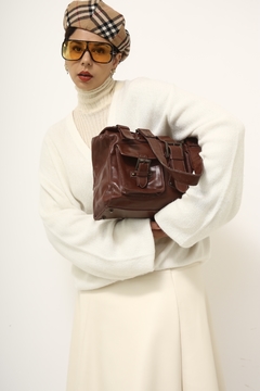 Bolsa 100% couro marrom PRUNE