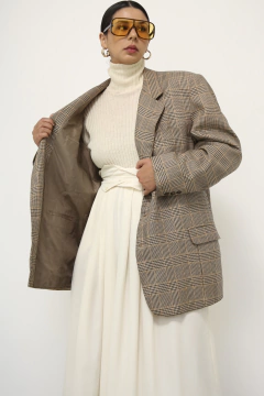 Blazer xadrez bege vintage over