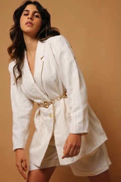 blazer linho textura ombreira vintage