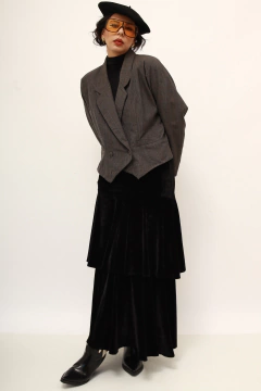 Blazer CEA vintage xadrez 100% lã cropped - loja online
