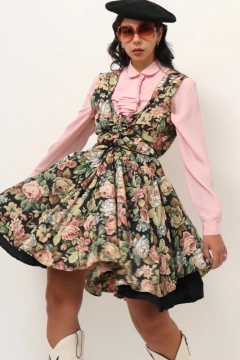 Vestido flores camadas MARIA ANTONIETA garimpado em PARIS - comprar online